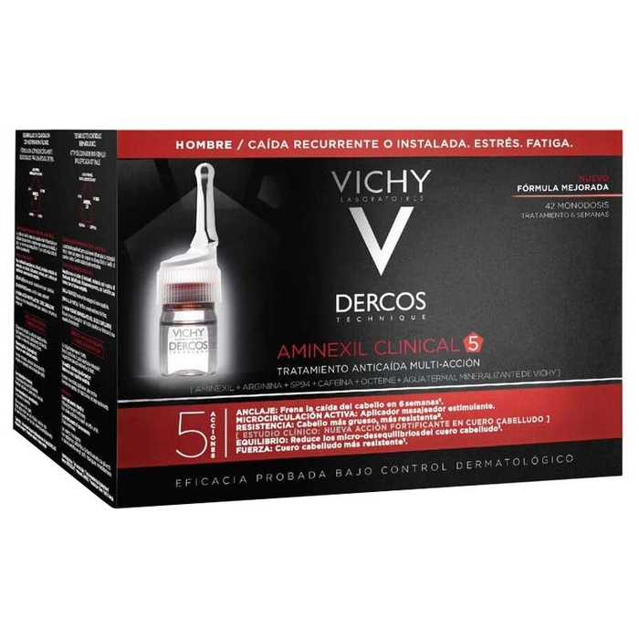 DERCOS VICHY - Aminexil Clinical 5 Hommes Anti-chute - 42x6ml - 3337875522762