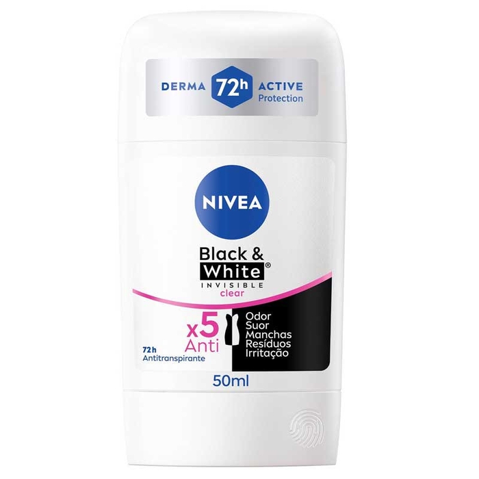 NIVEA - Black & White Invisible Clear Stick - 50ml - 4006000201948