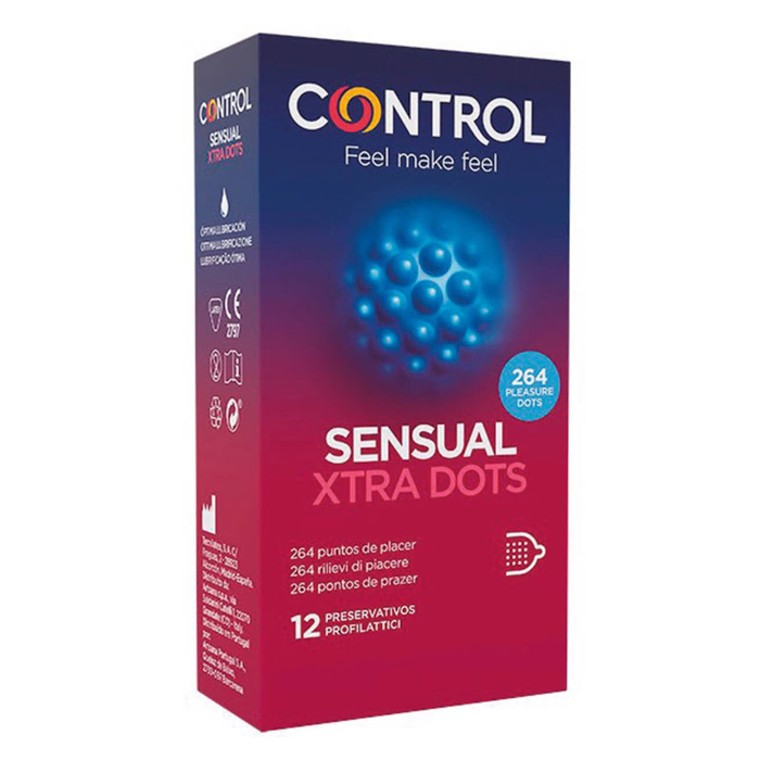 CONTROL - Sensual Xtra Dots Condoms - 12un - 8411134140883