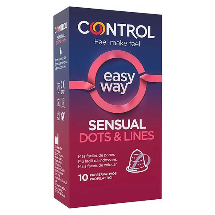 CONTROL - Sensual Dots & Lines Easy Way Condoms - 10un - 8411134140913