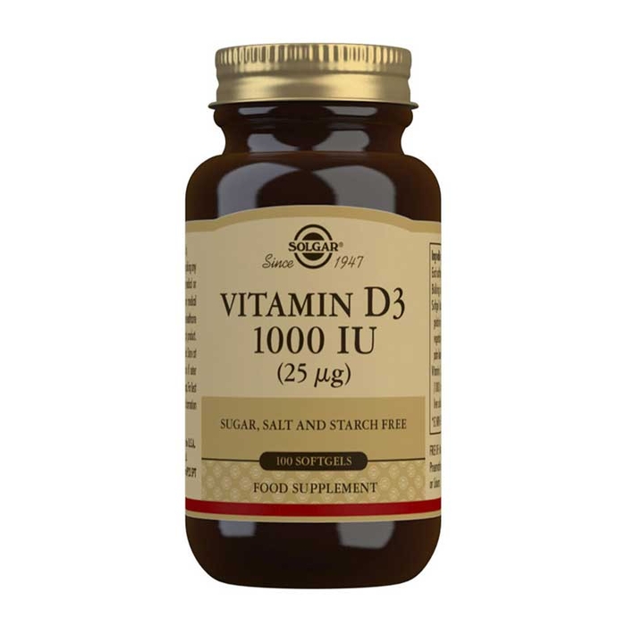 SOLGAR - Vitamin D3 IU Soft Capsules - 100un - 33984033405